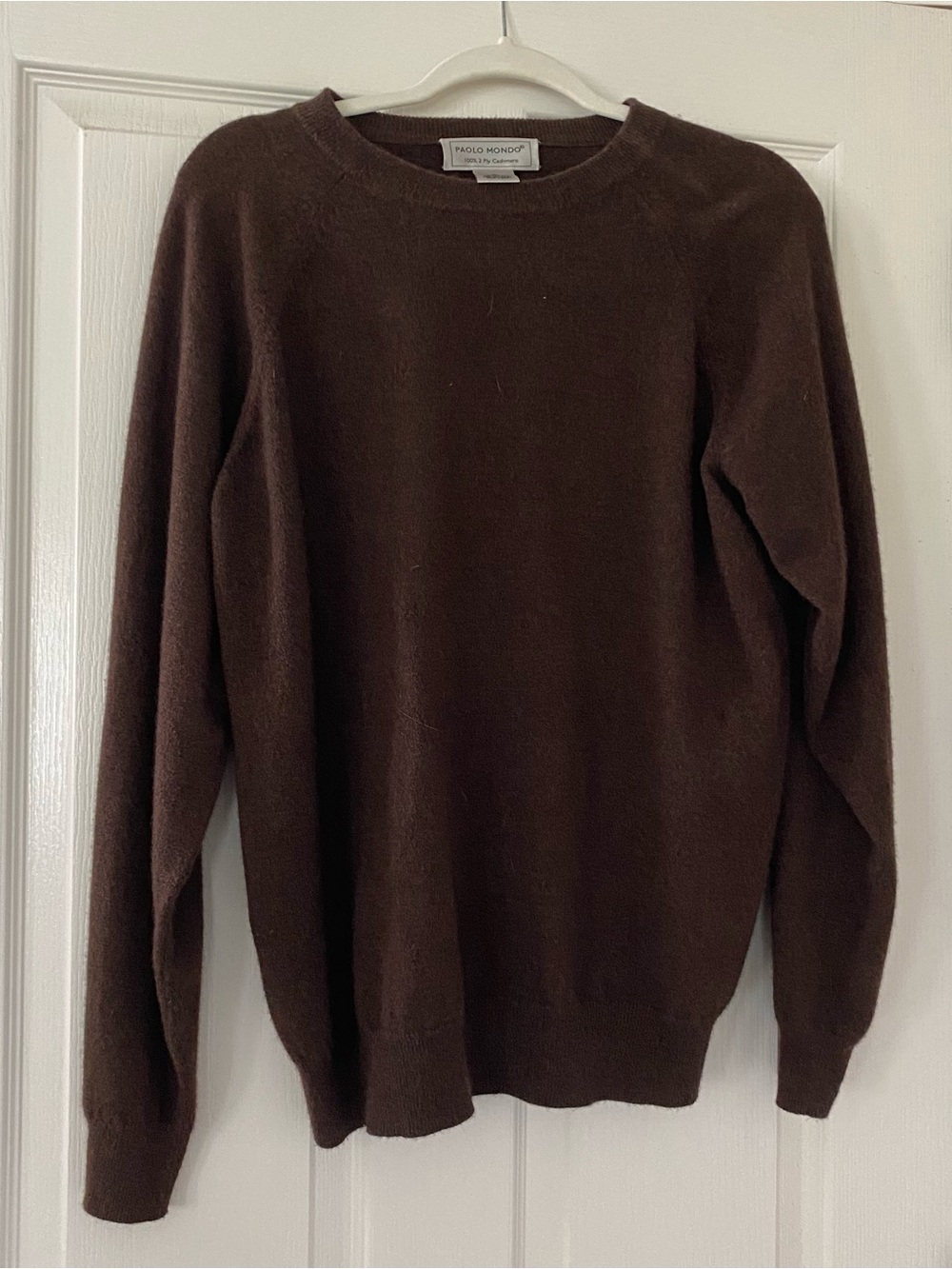 Paolo Marcov Brown Crewneck Cashmere Men's Sweater